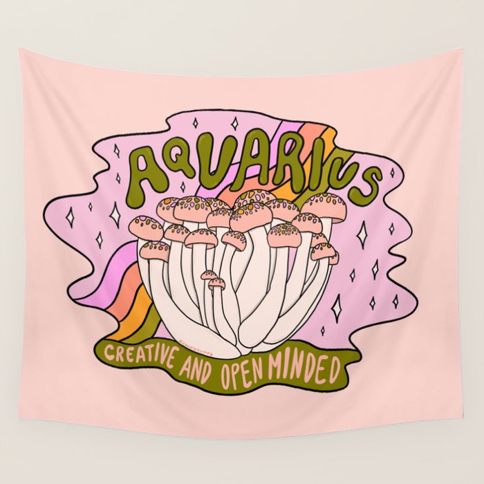 Aquarius Mushroom Wall Tapestry Gallery Image 4