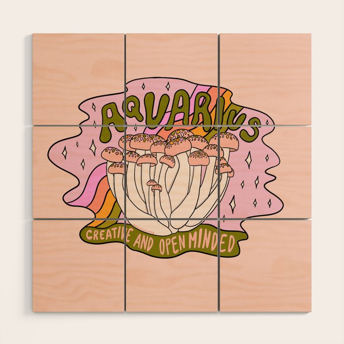 Aquarius Mushroom Wood Wall Art Gallery Image 1
