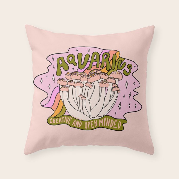 Aquarius Mushroom Throw Pillow Gallery Image 6