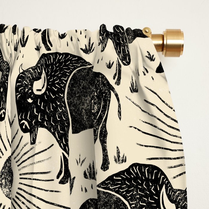 Bison - black and cream Window Curtain Gallery Image 2