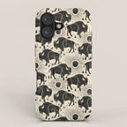 Bison - black and cream iPhone Case Gallery Image 1