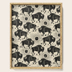 Bison - black and cream Serving Tray Gallery Image 1