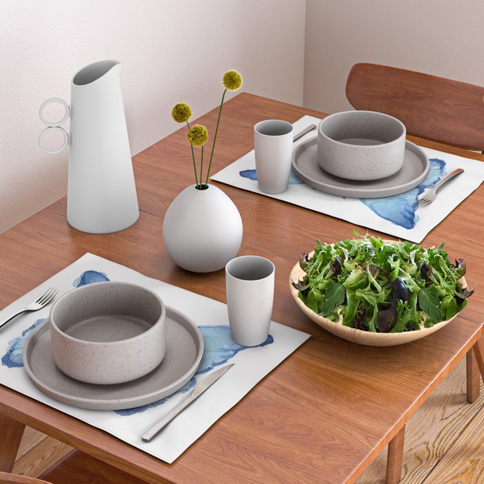 Blue Butterfly Watercolor Placemat Gallery Image 2