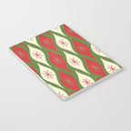Retro Christmas Ornaments Pattern Green Red Cream Notebook Gallery Image 3