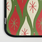 Retro Christmas Ornaments Pattern Green Red Cream Laptop Sleeve Gallery Image 3