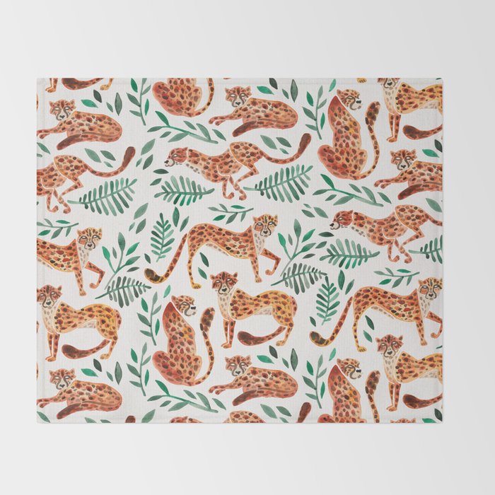 Cheetah Collection - Orange & Green Palette Throw Blanket Gallery Image 2