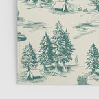 Teal Alien Abduction Toile De Jouy Pattern Poster Gallery Image 3