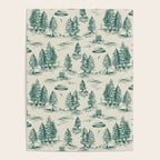 Teal Alien Abduction Toile De Jouy Pattern Poster Gallery Image 4