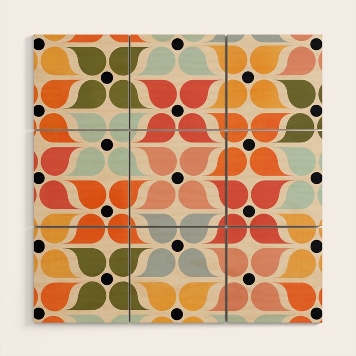 Old times geometry pattern Wood Wall Art Gallery Image 1