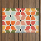 Old times geometry pattern Outdoor Rug Gallery Image 1