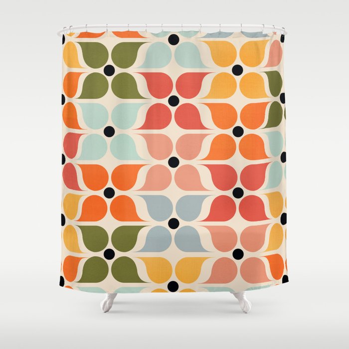 Old times geometry pattern Shower Curtain Gallery Image 1