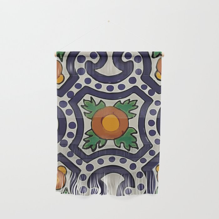Oranges talavera tile abstract pattern modern decoration Wall Hanging Gallery Image 1