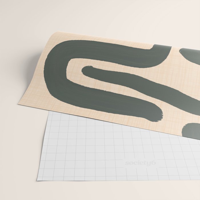 Abstract Retro Maze - Mid Century Modern Lines Green  Wrapping Paper Gallery Image 2