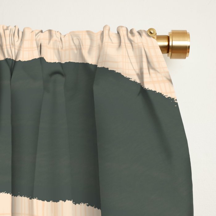 Abstract Retro Maze - Mid Century Modern Lines Green  Window Curtain Gallery Image 2