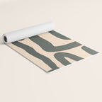 Abstract Retro Maze - Mid Century Modern Lines Green  Yoga Mat Gallery Image 2