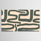Abstract Retro Maze - Mid Century Modern Lines Green  Tablecloth Gallery Image 2
