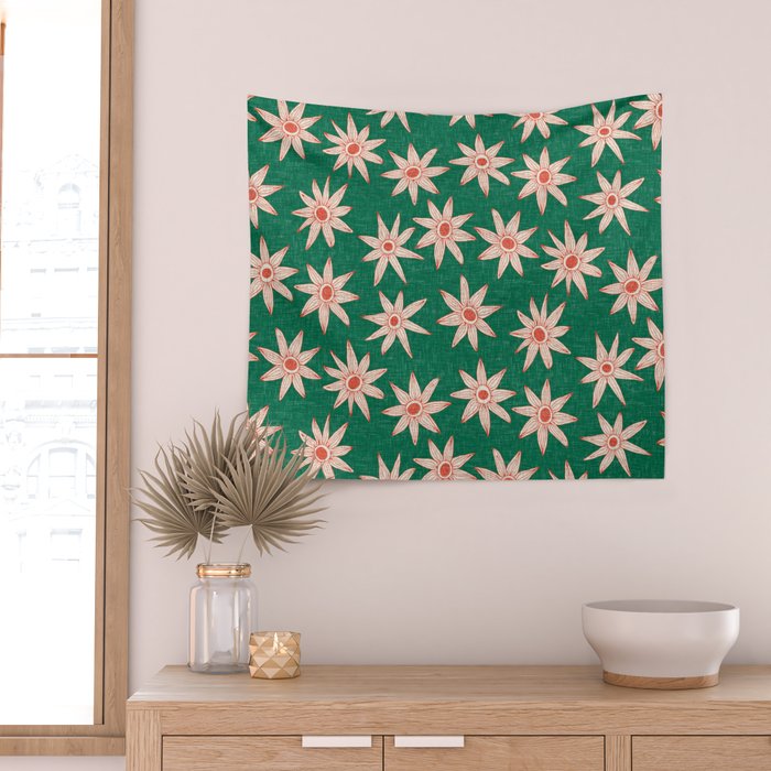 sema palm fire orange Wall Tapestry Gallery Image 2