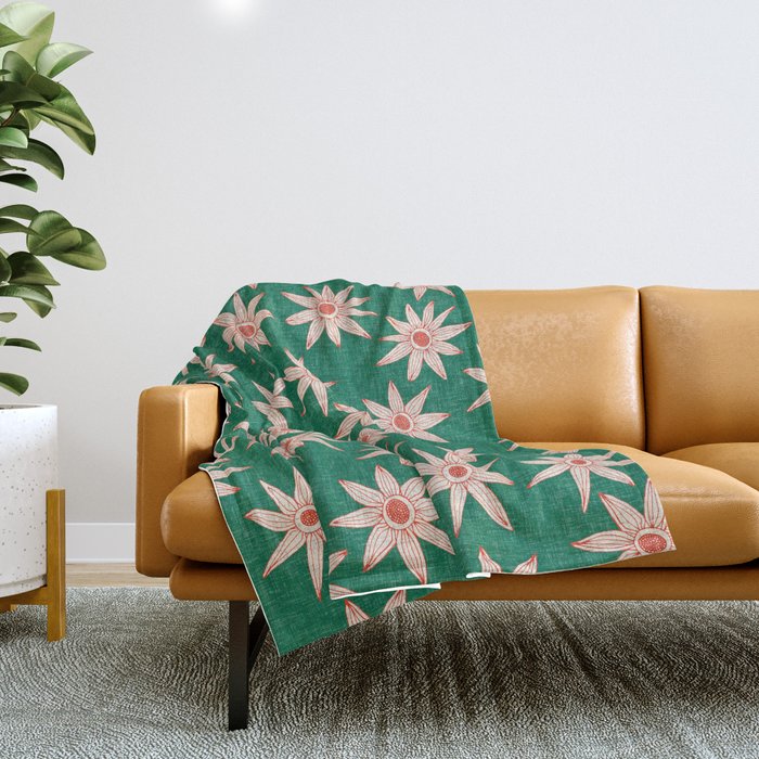 sema palm fire orange Throw Blanket Gallery Image 1