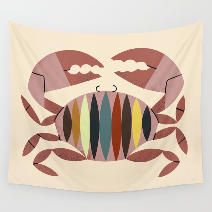 Color Crab Wall Tapestry Gallery Image 1