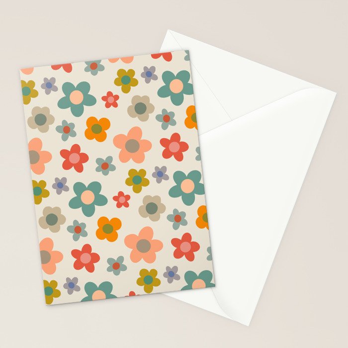 Flower Power Floral | Retro 60s 70s Stationery Card Gallery Image 2