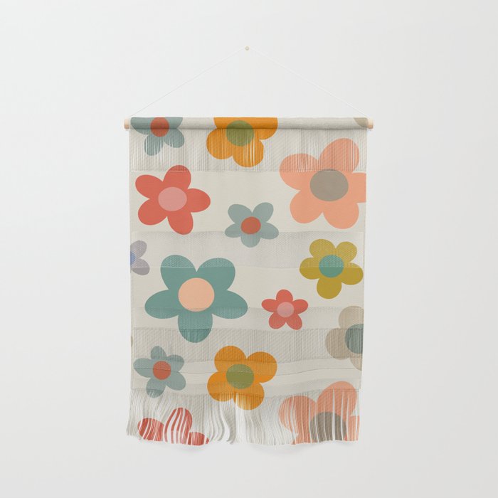 Flower Power Floral | Retro 60s 70s Wall Hanging Gallery Image 1