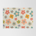 Flower Power Floral | Retro 60s 70s Rug Gallery Image 2