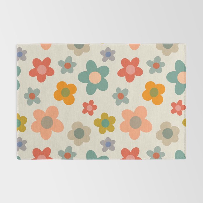 Flower Power Floral | Retro 60s 70s Rug Gallery Image 2