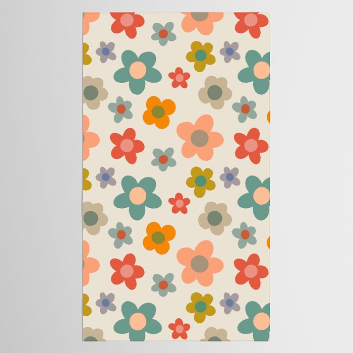 Flower Power Floral | Retro 60s 70s Tablecloth Gallery Image 2