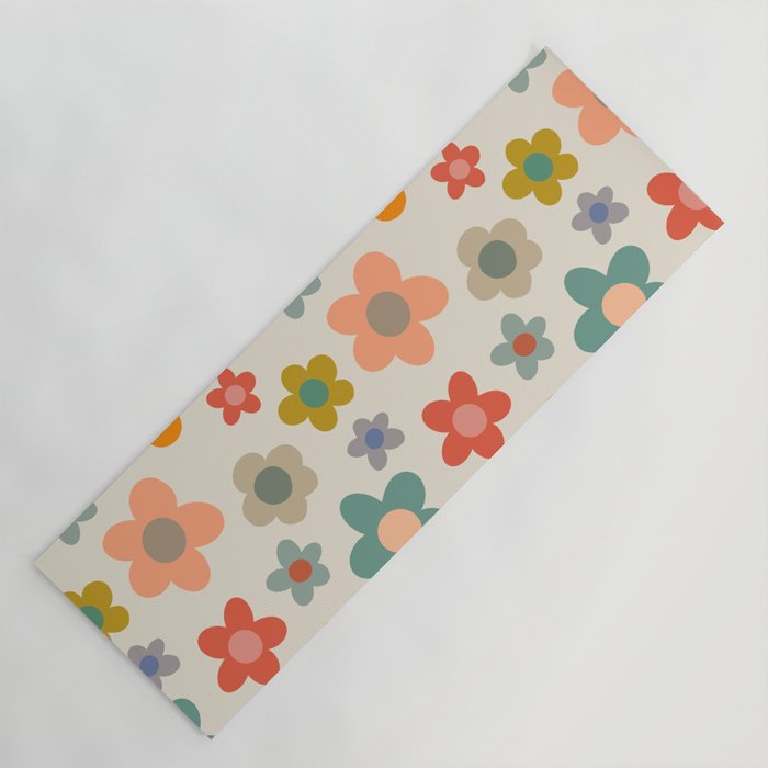 Flower Power Floral | Retro 60s 70s Yoga Mat Gallery Image 1