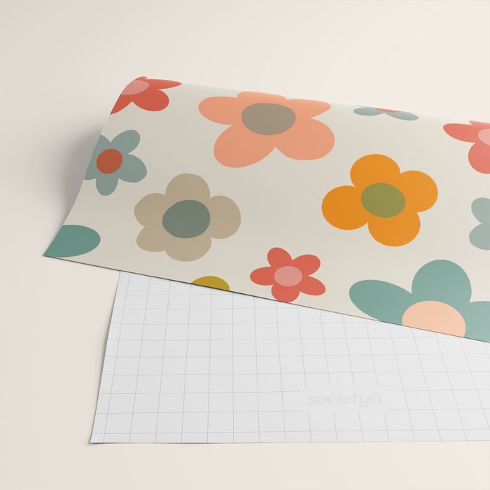 Flower Power Floral | Retro 60s 70s Wrapping Paper Gallery Image 2