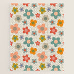 Flower Power Floral | Retro 60s 70s Jigsaw Puzzle Gallery Image 1