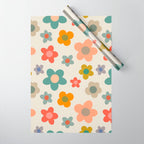 Flower Power Floral | Retro 60s 70s Wrapping Paper Gallery Image 1