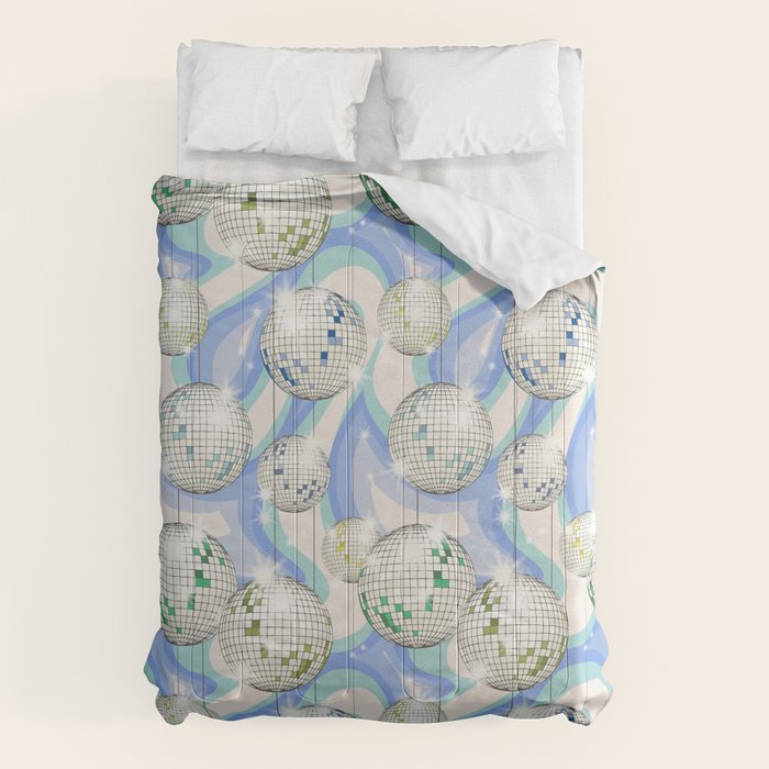 Groovy Party disco ball blue Comforter Gallery Image 6