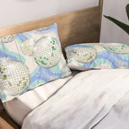 Groovy Party disco ball blue Pillow Sham Gallery Image 2