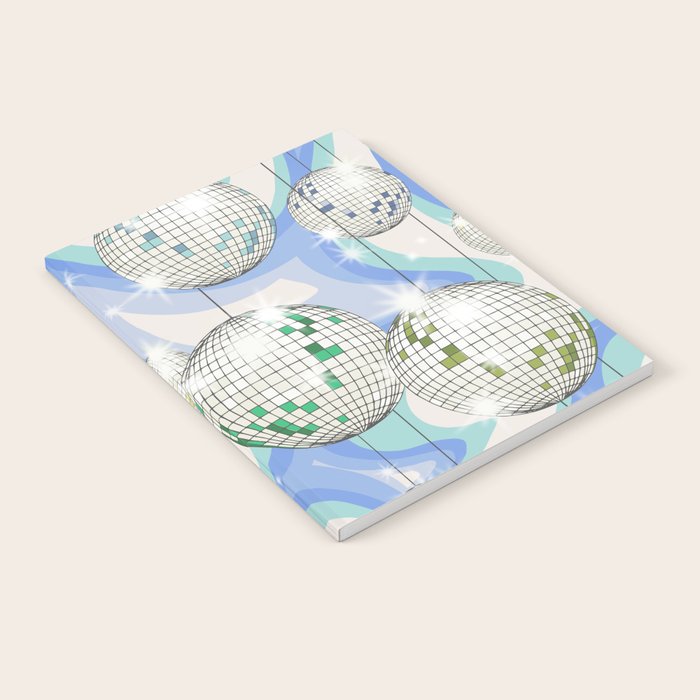 Groovy Party disco ball blue Notebook Gallery Image 2