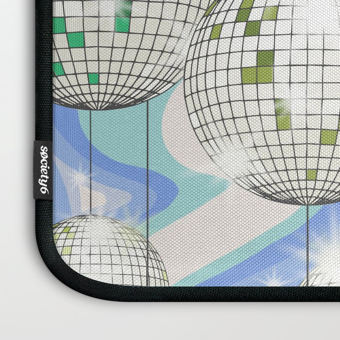 Groovy Party disco ball blue Laptop Sleeve Gallery Image 3
