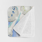 Groovy Party disco ball blue Throw Blanket Gallery Image 3