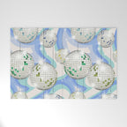 Groovy Party disco ball blue Welcome Mat Gallery Image 1