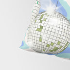 Groovy Party disco ball blue Pillow Sham Gallery Image 4
