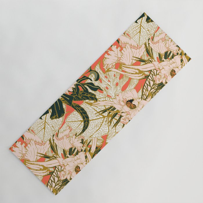 Flowering tropical coral bloom Yoga Mat Gallery Image 1