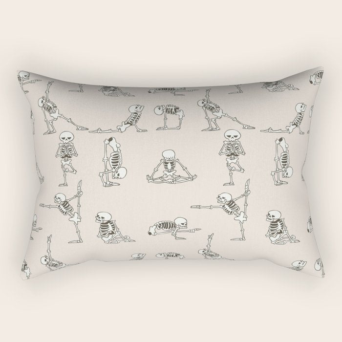 Skeleton Yoga Rectangular Pillow Gallery Image 1