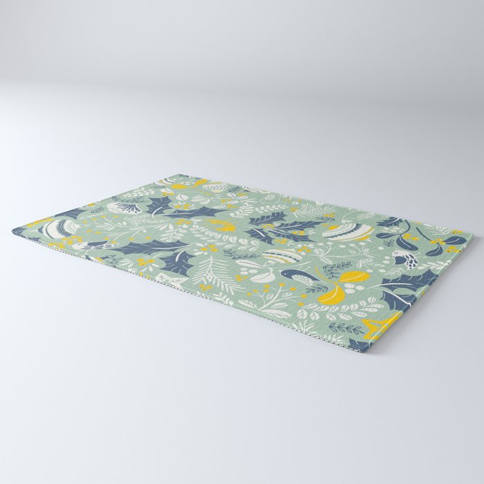 Wonderful ditsy holiday joy mint Rug Gallery Image 3