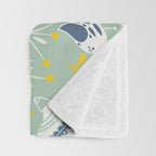 Wonderful ditsy holiday joy mint Throw Blanket Gallery Image 3