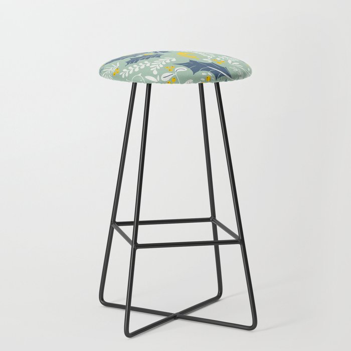 Wonderful ditsy holiday joy mint Stool Gallery Image 1
