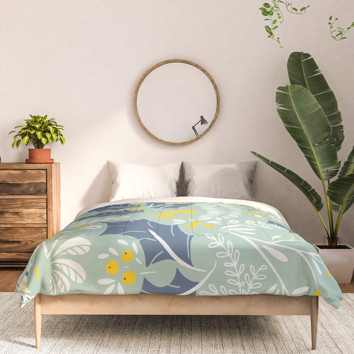 Wonderful ditsy holiday joy mint Comforter Gallery Image 3