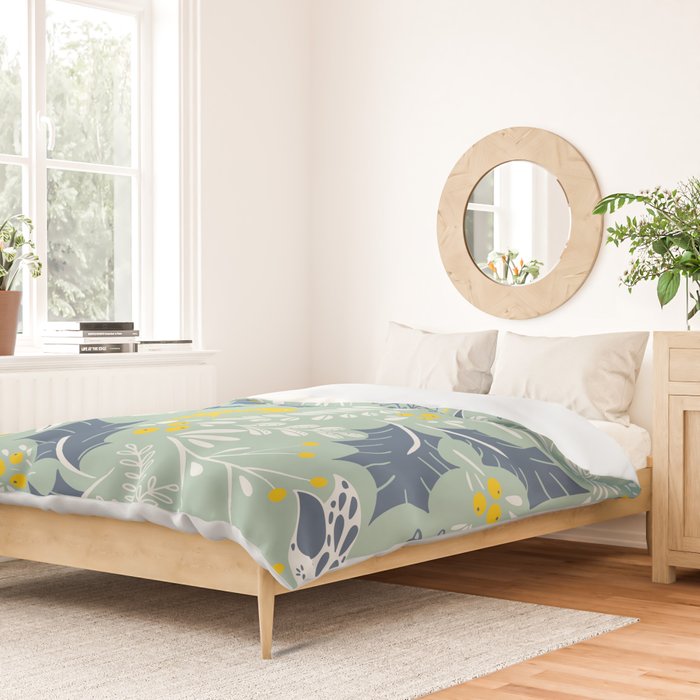 Wonderful ditsy holiday joy mint Duvet Cover Gallery Image 2