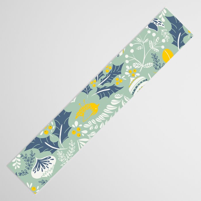 Wonderful ditsy holiday joy mint Table Runner Gallery Image 3