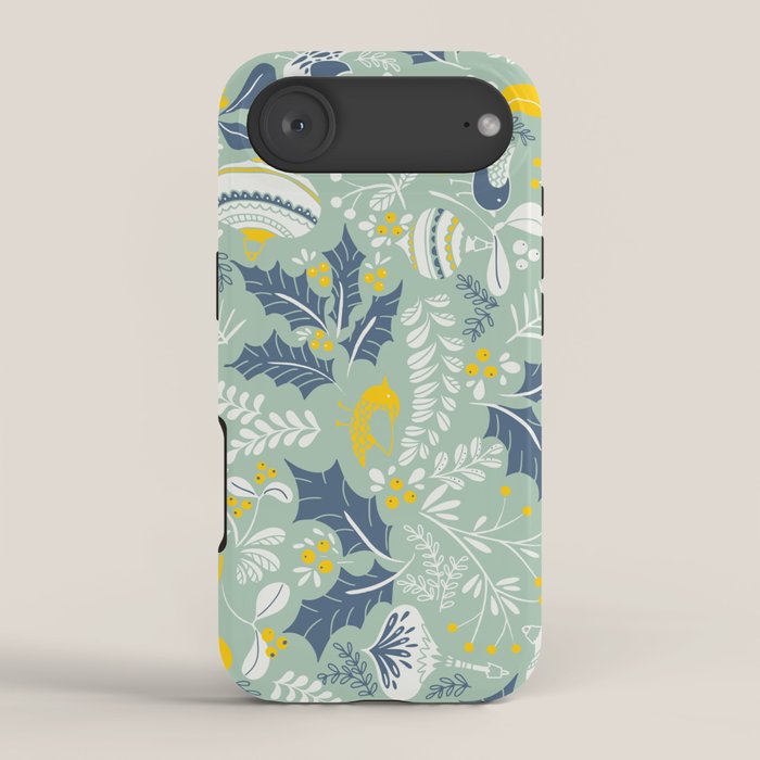 Wonderful ditsy holiday joy mint iPhone Case Gallery Image 2