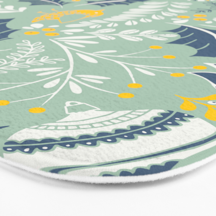 Wonderful ditsy holiday joy mint Bath Mat Gallery Image 3