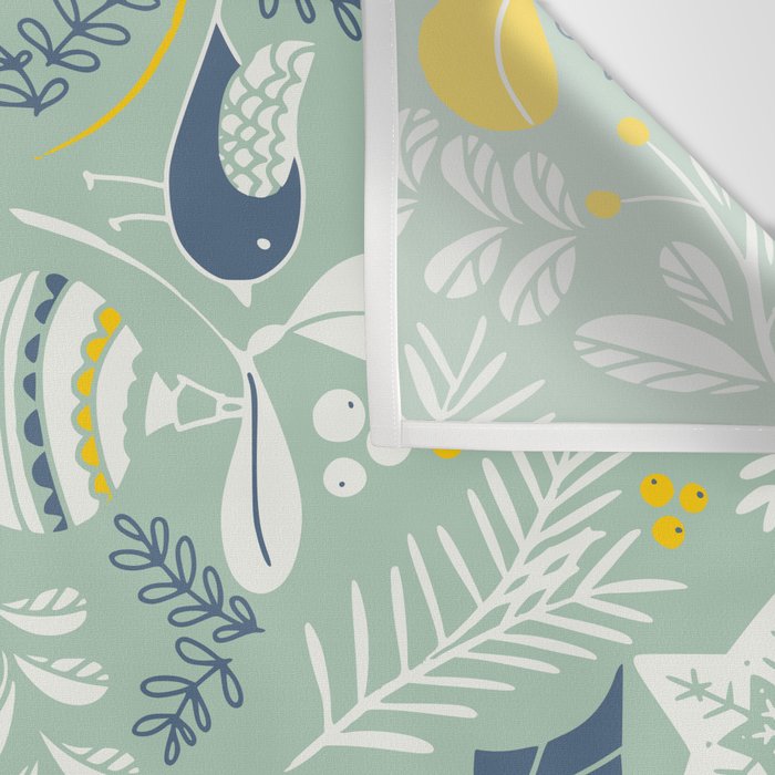 Wonderful ditsy holiday joy mint Wall Tapestry Gallery Image 3